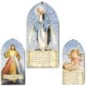 Cadre plaque de porte en bois -agrave- suspendre- H- 20 cm- image coll-eacute-e avec pri-egrave-re- plusieurs saints-