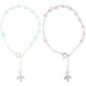 Bracelet dizainier pour enfant ajustable en argent 925 °/°° 17,5 cm avec colombe, Ø 4 mm - 2 couleurs. Livré en boîte.