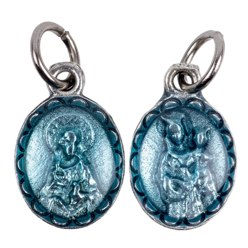 Médaille scapulaire en résine bleue, double face – 2 tailles