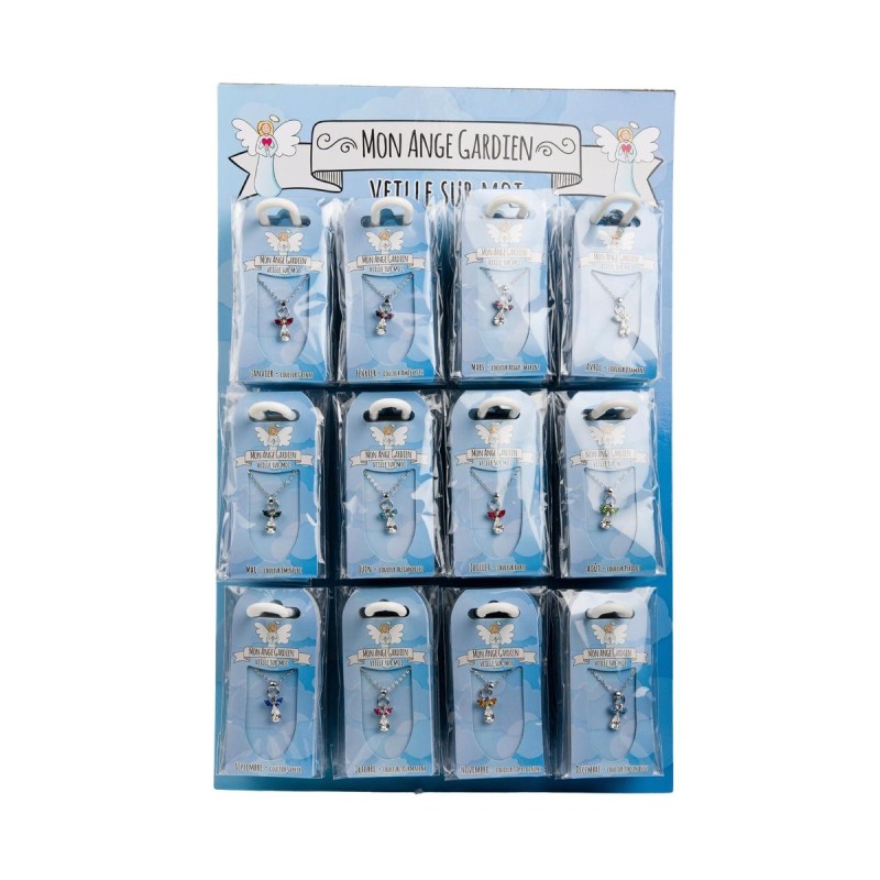 60 Colliers Mon Ange Gardien - Presentoir complet de 5 anges par mois