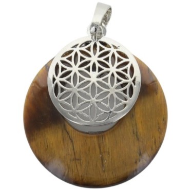 Pendentif avec fleur de vie, différentes pierres