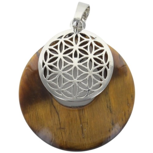 Pendentif avec fleur de vie, différentes pierres