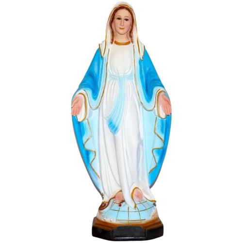 Statue en Fibre de verre, intérieur et extérieur de la Vierge Miraculeuse en couleur. H 100 cm