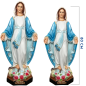 Statue en Fibre de verre, intérieur et extérieur de la Vierge Miraculeuse en couleur. H 100 cm