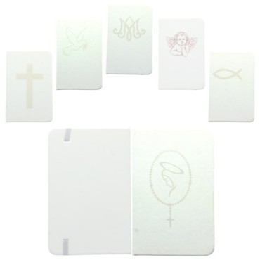 Bloc-notes blanc avec symbole H. 14 x 9 cm.