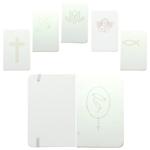 Bloc-notes blanc avec symbole H. 14 x 9 cm.