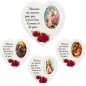Magnet en bois avec prière forme coeur H 5 cm. Disponible avec différents Saints.