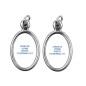 Médaille métal couleur argentée ovale H. 1,5 cm + 2 résines personnalisées