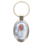 Porte-clés en métal de couleur argenté de forme ovale H. 4.3 cm. Livré en boite cadeaux. Existe avec différents Saints.