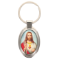Porte-clés en métal de couleur argenté de forme ovale H. 4.3 cm. Livré en boite cadeaux. Existe avec différents Saints.