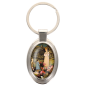 Porte-clés en métal de couleur argenté de forme ovale H. 4.3 cm. Livré en boite cadeaux. Existe avec différents Saints.