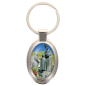 Porte-clés en métal de couleur argenté de forme ovale H. 4.3 cm. Livré en boite cadeaux. Existe avec différents Saints.