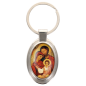 Porte-clés en métal de couleur argenté de forme ovale H. 4.3 cm. Livré en boite cadeaux. Existe avec différents Saints.