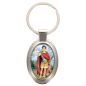 Porte-clés en métal de couleur argenté de forme ovale H. 4.3 cm. Livré en boite cadeaux. Existe avec différents Saints.