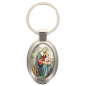 Porte-clés en métal de couleur argenté de forme ovale H. 4.3 cm. Livré en boite cadeaux. Existe avec différents Saints.