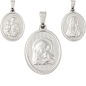Médaille en acier inoxydable de couleur argentée, H. 2.1 cm. Existe avec différents Saints.