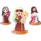 Magnet enfantin en resine souple , H. 8 cm. Plusieurs saints.