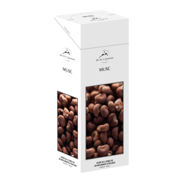 Boite de 6 tubes de 20 batonnets d´encens, parfume aux huiles essentielles.