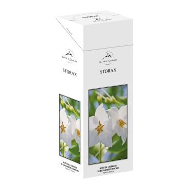 Boite de 6 tubes de 20 batonnets d´encens, parfume aux huiles essentielles.
