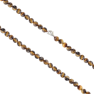 Collier en pierre Ø 8 mm avec fermoir, longueur 45 cm. Differentes pierres.