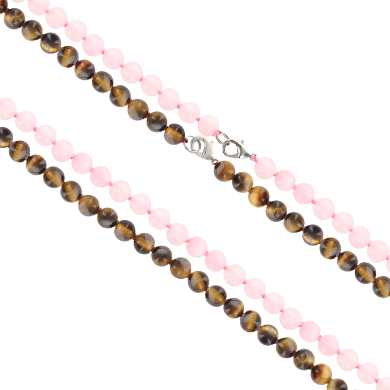 Collier en pierre Ø 8 mm avec fermoir, longueur 45 cm. Differentes pierres.