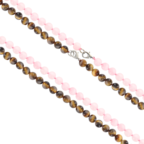 Collier en pierre Ø 8 mm avec fermoir, longueur 45 cm. Differentes pierres.