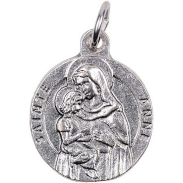 Médaille moulée ou frappée en métal couleur argentée Ø 1.8 cm. Plusieurs saints.