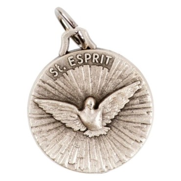 Médaille moulée ou frappée en métal couleur argentée Ø 1.8 cm. Plusieurs saints.