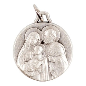 Médaille moulée ou frappée en métal couleur argentée Ø 1.8 cm. Plusieurs saints.