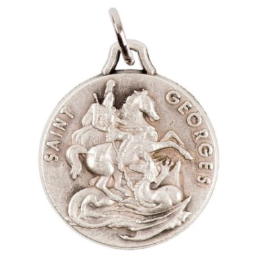 Médaille moulée ou frappée en métal couleur argentée Ø 1.8 cm. Plusieurs saints.