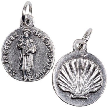 Médaille moulée ou frappée en métal couleur argentée Ø 1.8 cm. Plusieurs saints.
