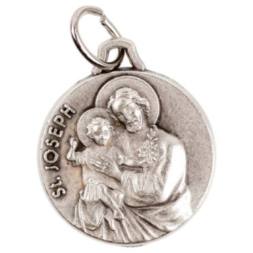 Médaille moulée ou frappée en métal couleur argentée Ø 1.8 cm. Plusieurs saints.
