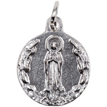 Médaille moulée ou frappée en métal couleur argentée Ø 1.8 cm. Plusieurs saints.