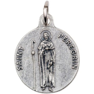 Médaille moulée ou frappée en métal couleur argentée Ø 1.8 cm. Plusieurs saints.