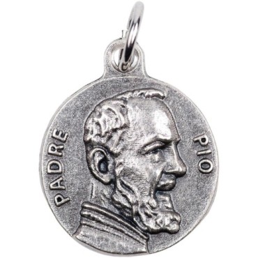 Médaille moulée ou frappée en métal couleur argentée Ø 1.8 cm. Plusieurs saints.