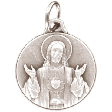 Médaille moulée ou frappée en métal couleur argentée Ø 1.8 cm. Plusieurs saints.