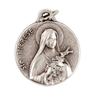 Médaille moulée ou frappée en métal couleur argentée Ø 1.8 cm. Plusieurs saints.