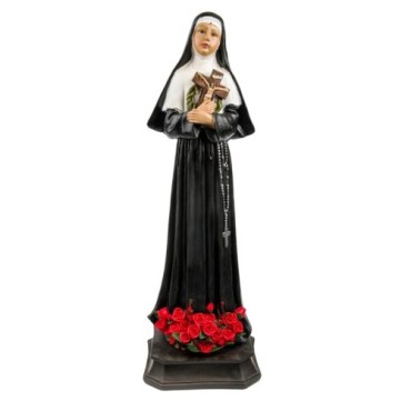 Statue en resine peinte a la main de sainte Rita. Plusieurs tailles.