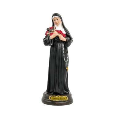 Statue en resine peinte a la main de sainte Rita. Plusieurs tailles.