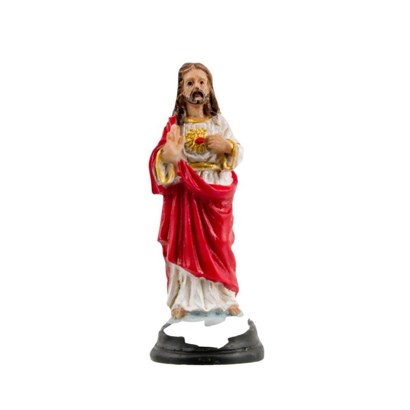 Statue en resine peinte a la main du Sacre Coeur Jesus. Plusieurs tailles.