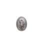 Plaque auto ovale H. 3.8 cm en metal couleur argentee. Plusieurs saints.