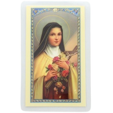 Image papier plastifie avec priere 11.5 x 7 cm, plusieurs saints.
