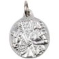 Médaille moulée ou frappée en métal couleur argentée Ø 1.8 cm. Jeanne d' Arc