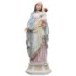 Statue en polystone polychrome peinte a la main Vierge a l'enfant, avec représentation de la nativité a l'interieur H.29 cm