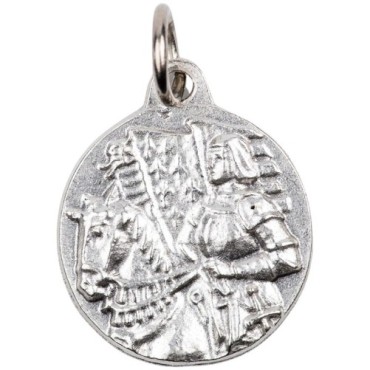 Médaille moulée ou frappée en métal couleur argentée Ø 1.8 cm. Plusieurs saints.