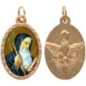 Médaille ovale métal doré, rebord torsadé, résine. H : 2,5 cm. Différents Saints disponibles.