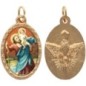 Médaille ovale métal doré, rebord torsadé, résine. H : 2,5 cm. Différents Saints disponibles.