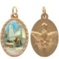 Médaille ovale métal doré, rebord torsadé, résine. H : 2,5 cm. Différents Saints disponibles.