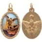 Médaille ovale métal doré, rebord torsadé, résine. H : 2,5 cm. Différents Saints disponibles.