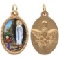 Médaille ovale métal doré, rebord torsadé, résine. H : 2,5 cm. Différents Saints disponibles.